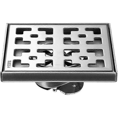 Caniveau De Douche Carr Bross, Siphon De Sol En Acier Inoxydable Avec Grille Amovible, Filtre  Cheveux, Siphon De Douche De Salle De Bain 12 X 12 Cm