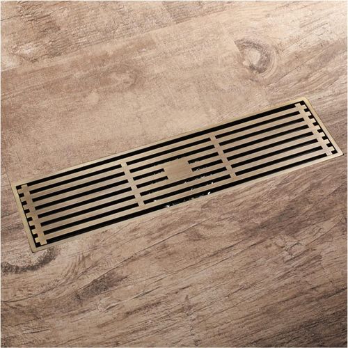 Caniveau De Douche Rectangulaire En Laiton, Grille De Douche Anti-Odeurs, 30 X 82 Cm, Avec Filtre  Cheveux, Accessoires De Salle De Bain (Style C)