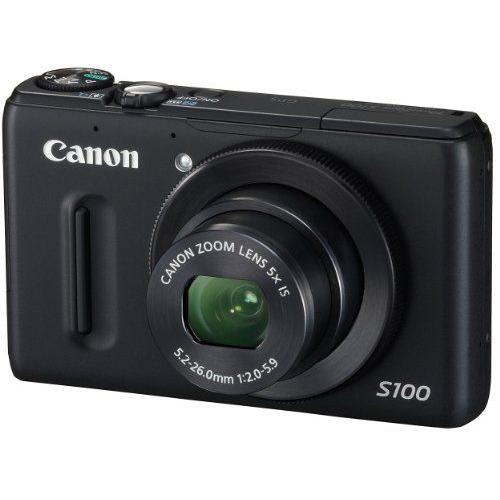 Canon appareil photo numrique PowerShot S100 Noir PSS100 (BK) 1210 millions de pixels grand-angle 24mm 5x zoom optique 3,0 pouces cran couleur TFT LCD