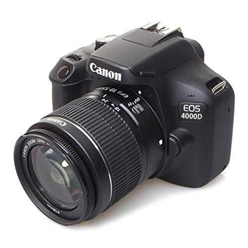 Canon Reflex EOS 4000D avec Objectif EFS 1855mm III, 18 MP, Noir