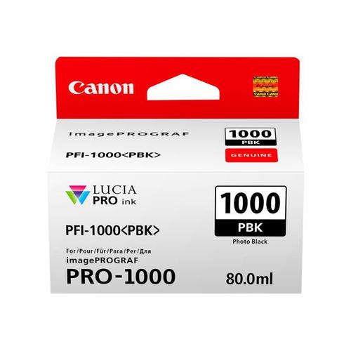 Canon Pfi-1000 Pbk - 80 Ml - Photo Noire - Originale - Rservoir D'encre - Pour Imageprograf Pro-1000