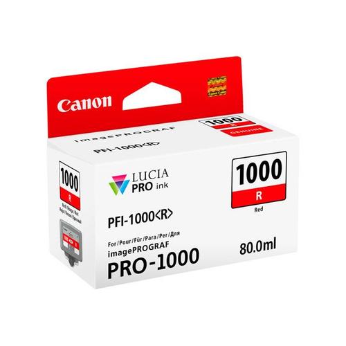 Canon Pfi-1000 R - 80 Ml - Rouge - Originale - Rservoir D'encre - Pour Imageprograf Pro-1000