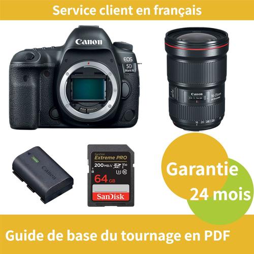 Canon EOS 5D Mark IV Camra+Canon Objectif EF 16-35mm f/2.8 L III USM+Canon batterie LP-E6NH Officielle+SanDisk 64 Go Extreme PRO carte SDXC UHS-I U3 V30 4K jusqu' 200