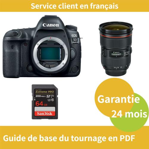 Canon EOS 5D Mark IV Camra+CANON Objectif EF 24-70mm f2,8 L II USM+SanDisk 64 Go Extreme PRO carte SDXC jusqu' 200 Mos