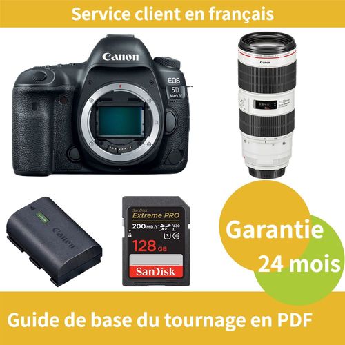 Canon EOS 5D Mark IV Camra+Canon Objectif EF 70-200mm f/2.8 L IS III USM+Canon batterie LP-E6NH Officielle+SanDisk 128 Go Extreme PRO carte SDXC UHS-I jusqu' 200