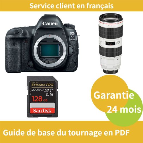 Canon EOS 5D Mark IV Camra+Canon Objectif EF 70-200mm f/2.8 L IS III USM+SanDisk 128 Go Extreme PRO carte SDXC UHS-I jusqu' 200