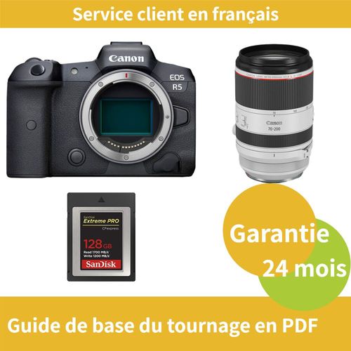 Canon EOS R5 Caméra+CANON Objectif RF 70200mm f2.8 L IS USM+SanDisk