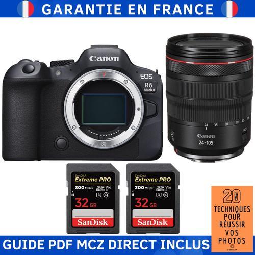 Canon EOS R6 Mark II + RF 24-105mm f/4 L IS USM + 2 SanDisk 32GB Extreme PRO UHS-II SDXC 300 MB/s + Guide PDF MCZ DIRECT '20 TECHNIQUES POUR RUSSIR VOS PHOTOS'