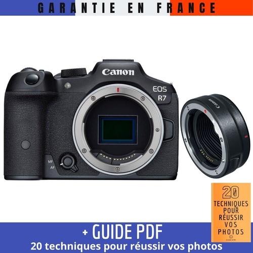 Canon EOS R7 + Canon EF-EOS R + Guide PDF 20 techniques pour russir vos photos