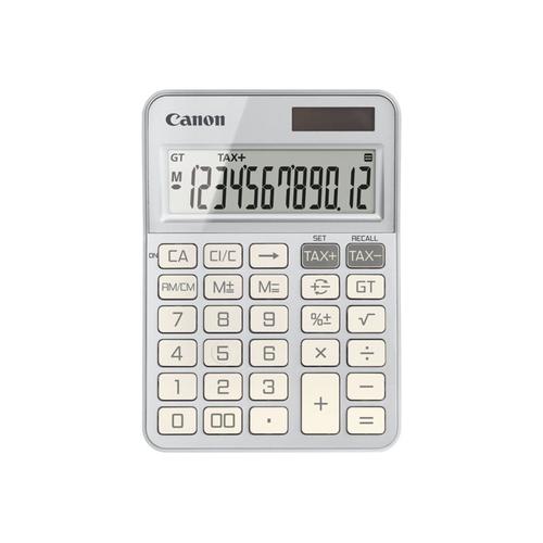 Canon Ks-125kb - Calculatrice De Bureau - 12 Chiffres - Panneau Solaire, Pile - Argent