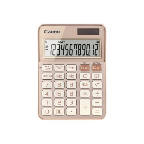Canon Ks-125kb - Calculatrice De Bureau - 12 Chiffres - Panneau Solaire, Pile - Rose Gold