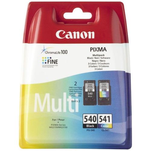 Canon Pg-540 / Cl-541 Multipack - Pack De 2 Cartouches D'encre Originales - Noir, Couleurs (Cyan, Magenta, Jaune)