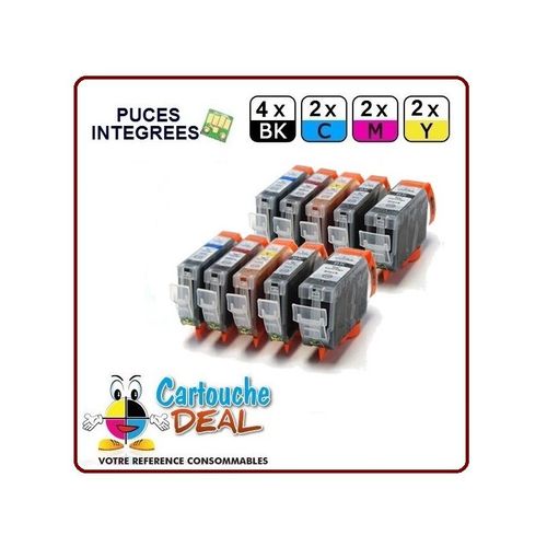 Canon Pgi-5 Cli-8 : Lot 10 Cartouches Compatible Pour Pixma Mp500 Mp530 Mp600 Mp610 Mp800 Mp800r Mp810 Mp830 Mp970 Mx850