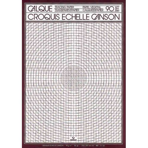Canson Papier Calque Pour Dessin Technique, A4, 70/75 G/M2