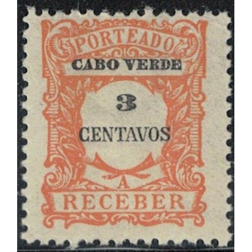 Cap Vert 1921 3 Centavos Porteado A Receber Y&T Cv T24 Su
