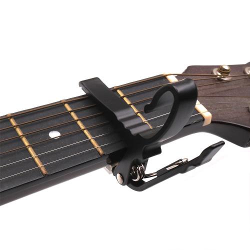 Capodastre De Guitare En Mtal De Haute Qualit, Pince  Changement Rapide, Cl Acoustique Classique, Pour La Tonalit, Accessoires De Guitare Noir