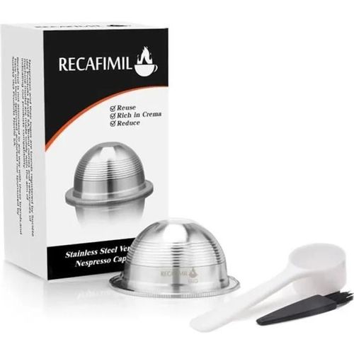 Capsules rutilisables et rechargeables, en acier inoxydable, filtres  caf pour Nespresso Vertuo, Vertuoline Plus & Delonghi ENV 150, dosette Couleur 1 Big Cup