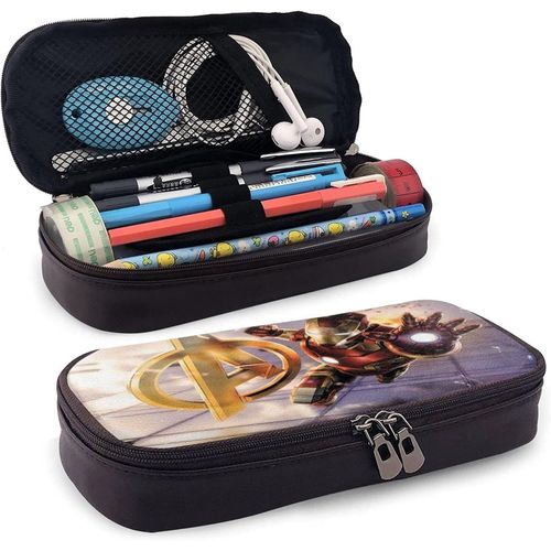 Captain America & Logo, Trousse  Crayons Multifonction, Trousse  Crayons En Cuir, Pochette  Stylos, Sac De Papeterie, Kit De Rangement Portable De Bureau, Support De Bote  Cosmtiques