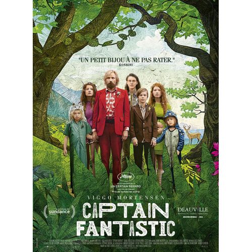 Captain Fantastic - Vritable Affiche De Cinma Roule - Format 120x160 Cm - De Matt Ross Avec Viggo Mortensen, Frank Langella, George Mackay, Samantha Isler, Annalise Basso, Nicholas Hamilton - 2016