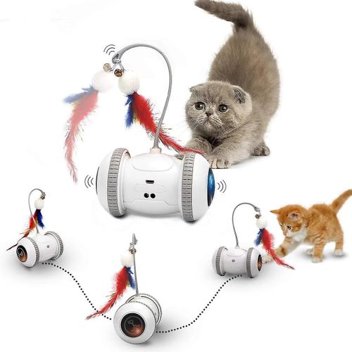 Capteur Automatique Chat Interactif Intelligent Robot lectronique Plume Teaser Auto-Jeu Usb Rechargeable Chaton Jouets Pour Animaux De Compagnie