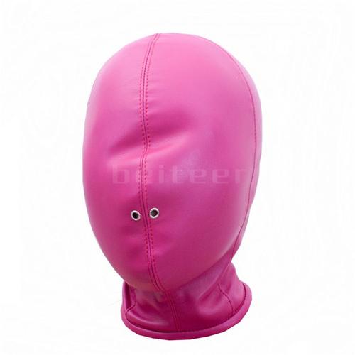 Capuche En Cuir Pu Unisexe, Masque Sm, Yeux Perfors Avec Ovale Ine, Caoutchouc Latex, Jouets Sexuels Pour Hommes Et Femmes