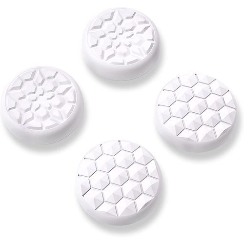 Capuchon Joystick Pour Steam Deck Oled Console,Joystick Caps Pour Steam Deck Lcd,Silicone Thumb Grip Caps Pour Ps Portal-Blanc(Grain Diamant & Bombe Crack Design)