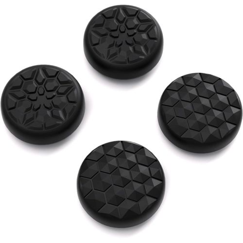 Capuchon Joystick Pour Steam Deck Oled Console,Joystick Caps Pour Steam Deck Lcd,Silicone Thumb Grip Caps Pour Ps Portal-Noir(Grain Diamant & Bombe Crack Design)