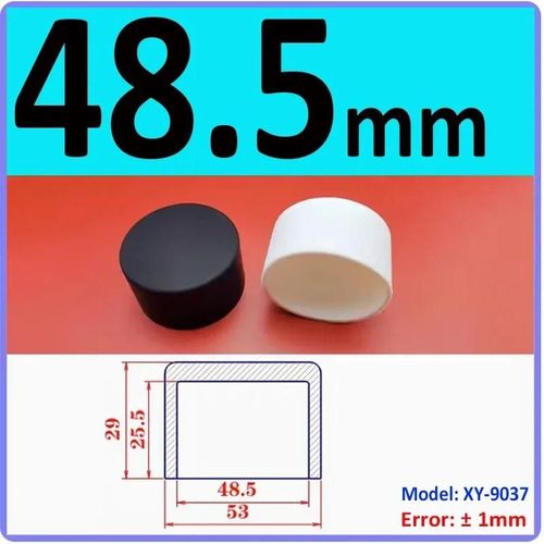 Capuchons D'extrmit De Tuyau En Acier Noir,Capuchons Ronds En Caoutchouc,Couvercle D'obturation,Bouchon D'tanchit,Coussinets De Jambe De Table De Chaise De Meubles,N - Type A-48.5mm(Black)-1pc