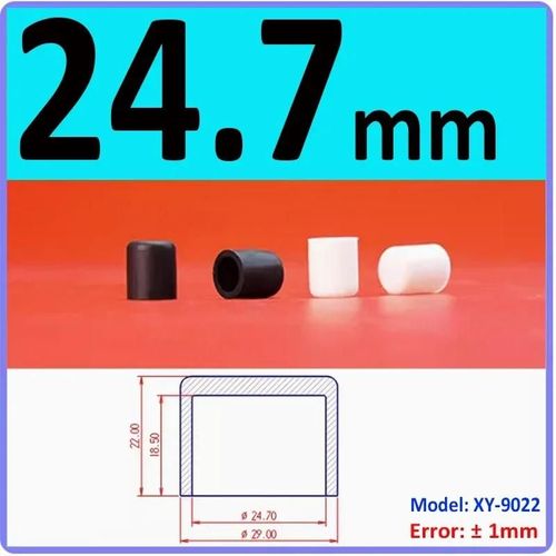 Capuchons D'extrmit De Tuyau En Acier Noir,Capuchons Ronds En Caoutchouc,Couvercle D'obturation,Bouchon D'tanchit,Coussinets De Jambe De Table De Chaise De Meubles, - Type A-24.7mm(Black)-8pcs