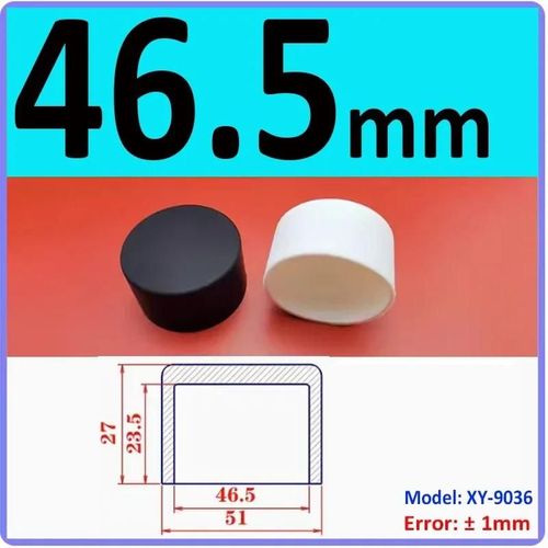 Capuchons D'extrmit De Tuyau En Acier Noir,Capuchons Ronds En Caoutchouc,Couvercle D'obturation,Bouchon D'tanchit,Coussinets De Jambe De Table De Chaise De Meubles, - Type A-46.5mm(Black)-2pcs