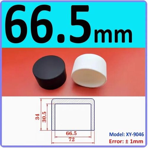 Capuchons D'extrmit De Tuyau En Acier Noir,Capuchons Ronds En Caoutchouc,Couvercle D'obturation,Bouchon D'tanchit,Coussinets De Jambe De Table De Chaise De Meubles, - Type A-66.5mm(Black)-2pcs