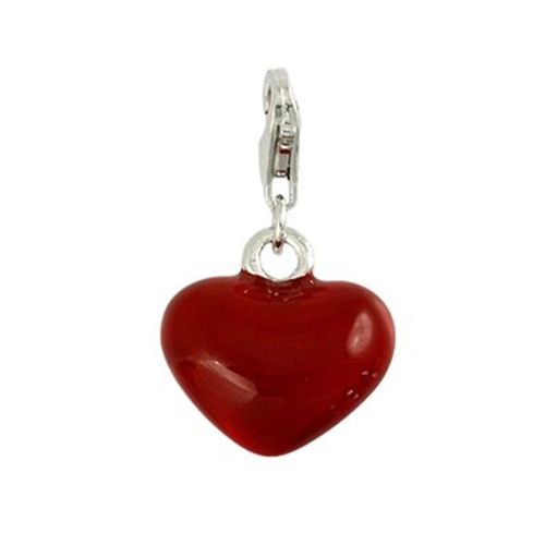 Carlo Biagi Pendentif Charm Coeur Rouge Argent 925 Cses03r