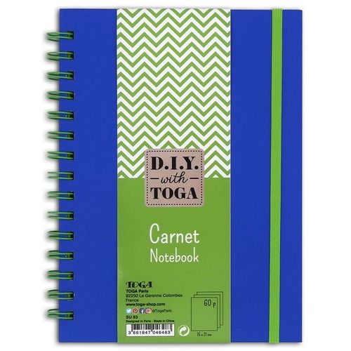 Carnet 10 X 15 Cm Bicolore Vert Bleu 60 Pages Vert 100 G Sur M Spirale