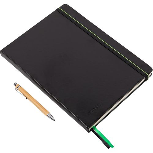 Carnet De Notes A4 96 Pages Avec Perforation - Notebook Compact En Similicuir Pour cole Ou Travail - Cahier De Note Professionnel Journal Ou Porte Documents - Noir.[G241]