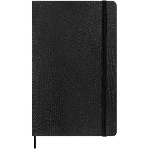 Carnet De Notes Collection Precious & Ethical, Avec Coffret Cadeau, Couverture Souple  Effet Python Vgane, Fermeture  Elastique, Grand Format 13x21 Cm, Couleur Noir