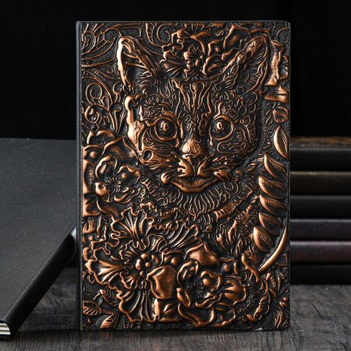 Carnet De Notes Et De Voyage A5, Face De Chat Gaufr Rtro, Carnet De Journal Intime De Voyage, Carnet Cadeau Scolaire, Papeterie De Journal Intime, Nouvelle Collection 2022
