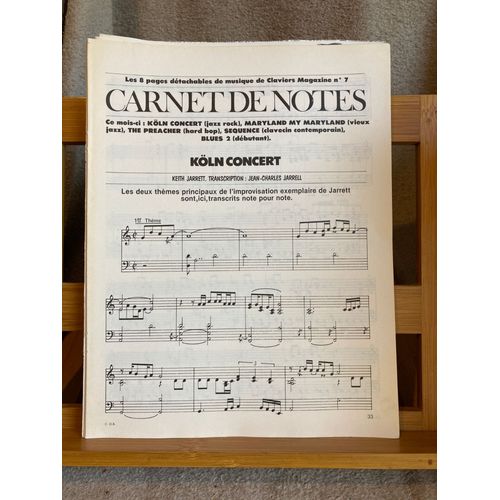 Carnet De Notes Pages Dtachables Claviers Magazine N7 Partition Piano 2000