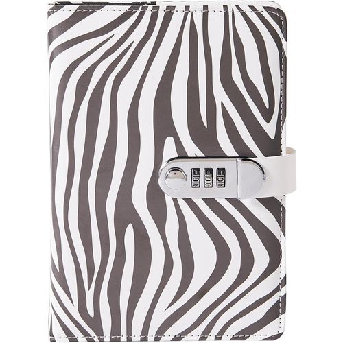 Carnet Secret, A5 Intime Avec Code, Rayures Noir Et Blanc Cahier Bloc-Notes, Magazine De Voyage Classique.[V82]