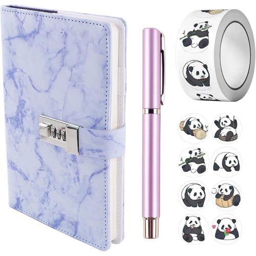 Carnet Secret Avec Code,Intime Avec Code,Cahier Secret Pour Fille,Intime Fille,Agenda Secret Fille,Avec Stylo  Bille En Mtal Et Autocollant,Carnet Secret A5 En Cuir Pu/21x15cm