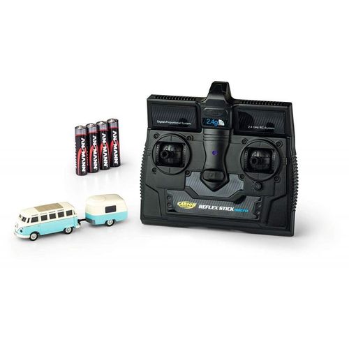 Carson 500504122 - 1 87 Vw T1 Samba Bus Avec Remorque 2 4g Rtr Mod Le Prt Rouler Tlcommande 2 4 Ghz Avec Prise De Charge Piles D mission 4xaaa Incluses Avec clairage Led Mode D Emploi