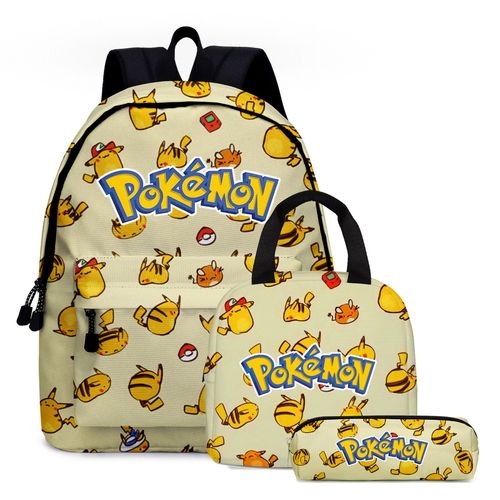 Cartable leve Pokemon Animal De Compagnie Elfe Pikachu Pikachu Cartoon Anime Primaire Et Secondaire Cartable Scolaire Sac A Dos Enfant-D4 Pikachu 03 Jaune Clair : Cartable Trousse Crayon Sac Repas