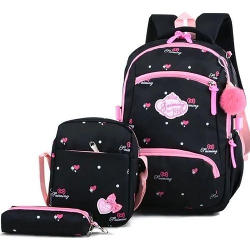 Cartable Fille Enfant 3 En 1 Sac  Dos De D\'cole Primaire Scolaire De Nylon Impermable