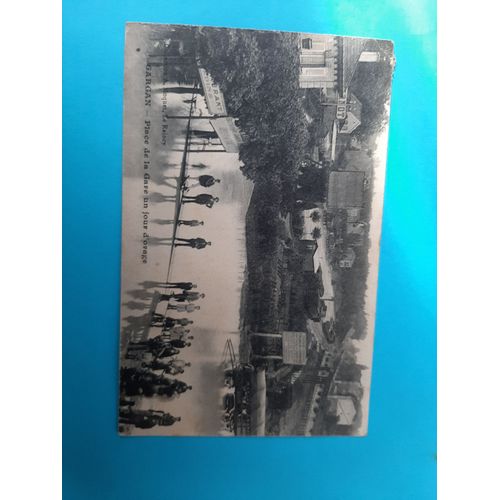 Carte Ancienne Ecrite En 1908 Place De La Gare Jour D'orage Tres Belle Animation !