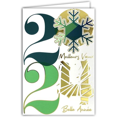 Carte Bonne Anne 2024 Meilleurs V?Ux En Or Dor Brillant Scintillant Avec Enveloppe Blanche Format 12x17,5cm - Grand Nombre Chiffres 12 Coups De Minuit Nouvel An