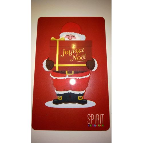 Carte Cadeau - Gift Card - Spirit : Fond Rouge Pre Nol 