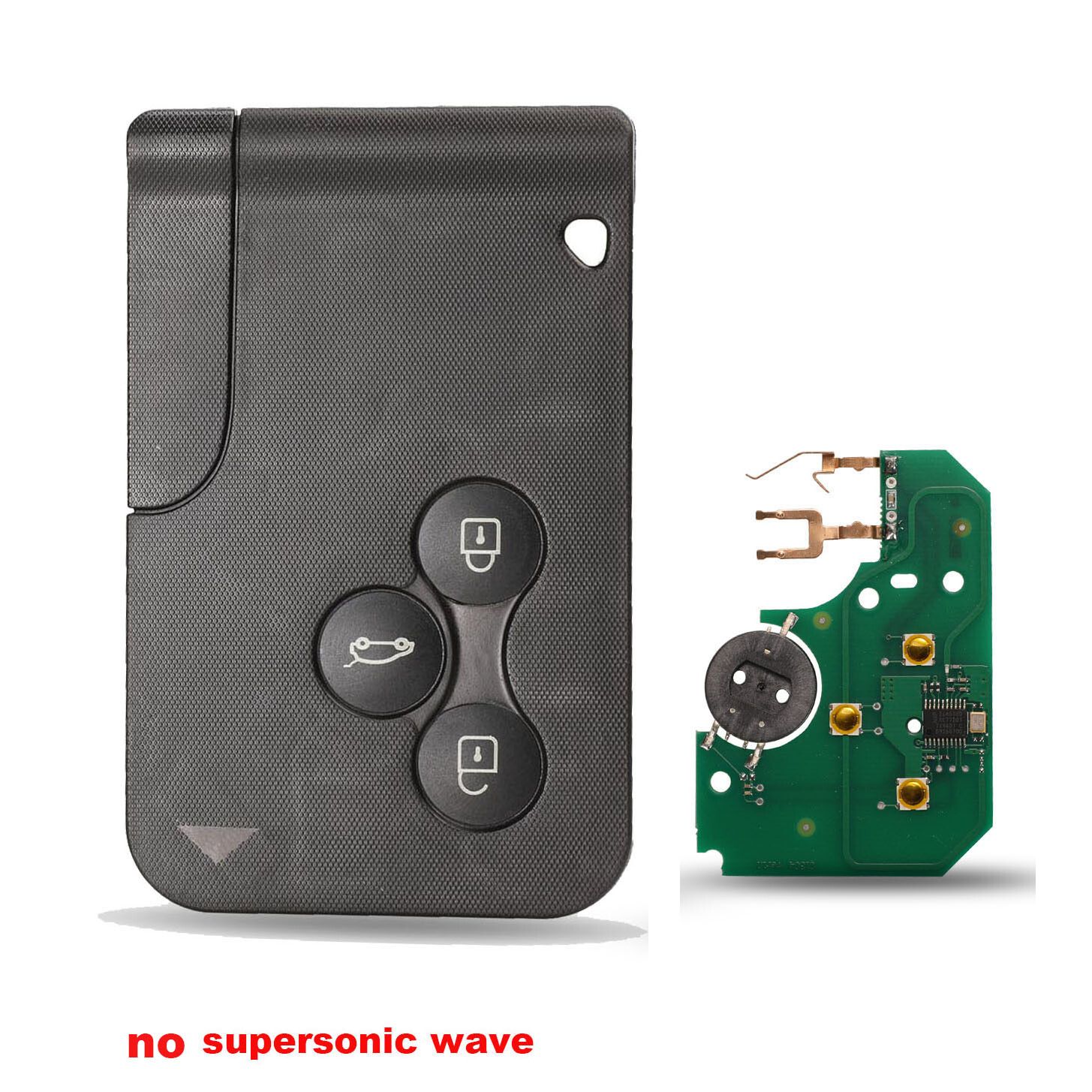 Carte-Cl Tlcommande Intelligente  3 Boutons,433mhz,Transpondeur Id46-Pcf7947,Avec Petite Lame D'insertion,Pour Voiture Renault Megane,Grand Scenic - Type No Supersonic Wave