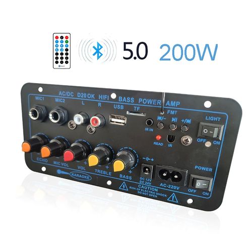 Carte D'amplification Bluetooth 60-200w D20, Support Carte F, Disque U, Musique, Usb, Radio Fm, Lecteur Tf, Audio, Voiture, Camion, Rv