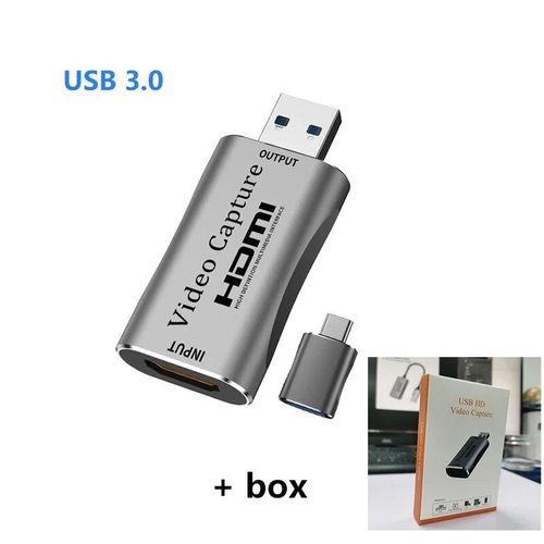 Carte De Capture Vido Compatible Usb 3.0 Vers Hdmi,Camra C,Streaming Statique,Enregistreur Grabber,Ps3,4,Xbox,Nintendo Switch - Type Usb3.0 With Box #A
