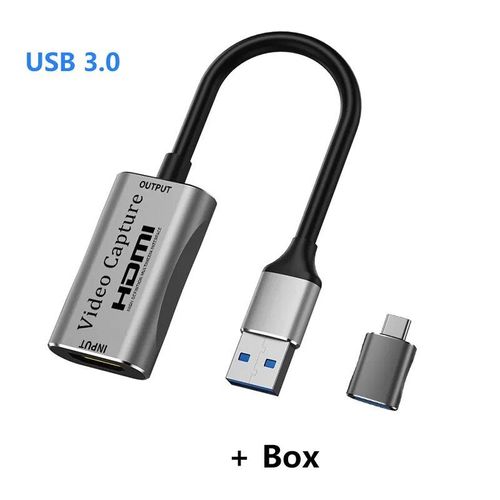 Carte De Capture Vido Compatible Usb 3.0 Vers Hdmi,Camra C,Streaming Statique,Enregistreur Grabber,Ps3,4,Xbox,Nintendo Switch - Type Usb3.0 With Box #B