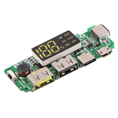 Carte De Chargeur De Batterie Au Lithium Pour Touristes Led,Banque D'alimentation Mobile Usb,Technologie De Charge 18650,Protection De Circuit,5v,Graphite A,Micro,Type-C - Type With Display